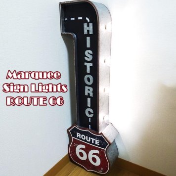 マーキーサインライト ROUTE66 ガレージ 看板 ガレージグッズ 電飾看板 インテリア アンティーク ルート66 個性的 壁掛け アメリカン 雑貨 おしゃれ かわいい バー カフェ お店 店舗 部屋