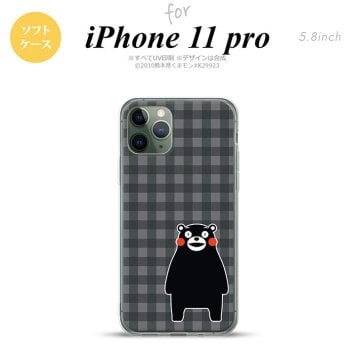 iPhone11Pro iPhone11 Pro スマホケース ソフトケース くまモン チェック グレー メンズ レディース nk-i11p-tpkm19