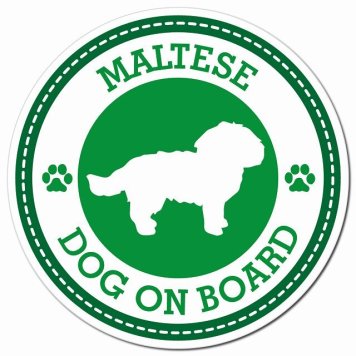 MALTESE マルチーズ グリーン 肉球 カーサイン 車 マグネットステッカー 犬 マグネット 強力 直径13cm 丸型 おしゃれ かわいい ドラレコステッカー 安全対策 危険運転 煽り運転 アニマル 動物 犬種別 屋外 防水 屋内 肉球マーク