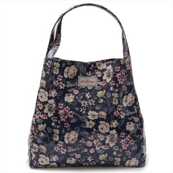 キャスキッドソン Cath Kidston トートバッグ ショルダーバッグ shoulder Tote NAVY Pressed Flowers フラワー柄ネイビー系マルチ 710886