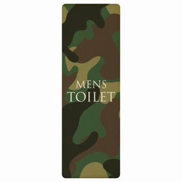 トイレ プレート 木製 MENS 文字タイプ 迷彩 カラー 長方形 縦書き 9x27cm ドア サインステッカー ピクトサイン トイレマーク表示 案内 注意 施設 御手洗 TOILET おしゃれ シンプル 安全対策