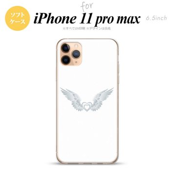 iPhone11ProMax iPhone11pro max スマホケース ソフトケース 白翼 ハート 白 グレー メンズ レディース nk-i11pm-tp476