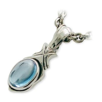 M's collection エムズコレクション  シルバー ネックレス 一粒 トパーズ ブルー 彼氏 メンズ