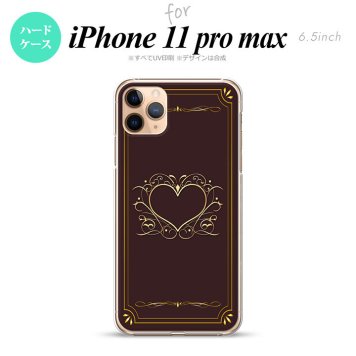 iPhone11ProMax iPhone11pro max スマホケース ハードケース ハート 飾り 茶 金 メンズ レディース nk-i11pm-619