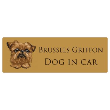 ドッグ カーステッカー イラスト付 Dog in Car ブリュッセル・グリフォン Aタイプ セーフティサイン 犬種別 長方形 20x6.7cm シール リア あおり運転対策 Dog Sticker 屋外 屋内 防水 かわいい おしゃれ 安全対策 カーサイン
