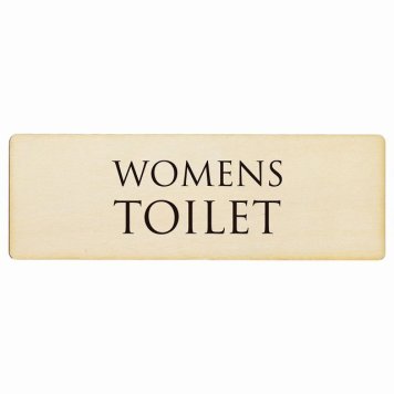トイレ プレート 木製 WOMENS 文字タイプ ナチュラル ブラック 長方形 18x6cm ドア サインプレート ピクトサイン トイレマーク表示 案内 注意 施設 御手洗 TOILET おしゃれ シンプル 安全対策