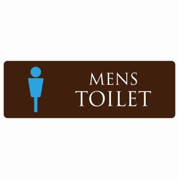 トイレ 案内 シール MENS ブラウン＆カラー 長方形 ドア 防水 屋内 屋外 サインステッカー ピクトサイン トイレマーク表示 案内 注意 施設 御手洗 TOILET おしゃれ シンプル 安全対策