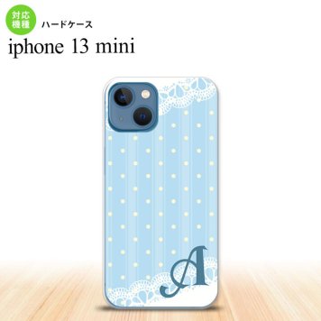 iPhone13mini iPhone13 mini ケース ハードケース ドット レース C 水色 +アルファベット  nk-i13m-1617i