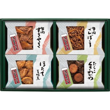 【直送】おこの味連 [26-0457-036] MA-30 牛肉すきやき 牛肉ごぼう ほたて美味煮 佃煮 詰め合わせ セット ご飯のお供 惣菜 おかず 4品入り 贈り物 内祝い お返し お中元 お歳暮 ギフト