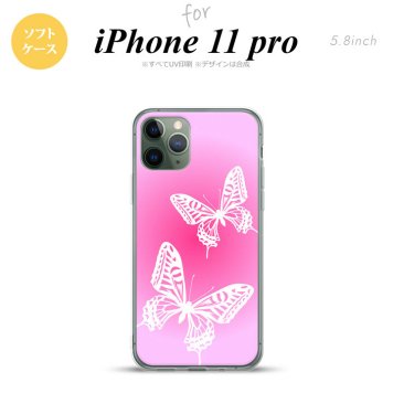 iPhone11Pro iPhone11 Pro スマホケース ソフトケース 蝶 ピンク メンズ レディース nk-i11p-tp855