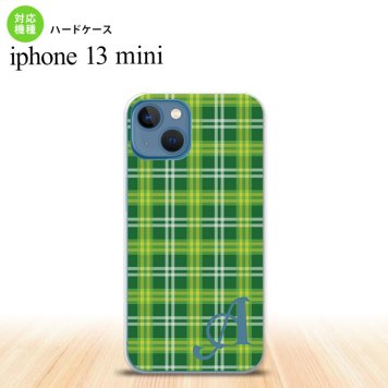 iPhone13mini iPhone13 mini ケース ハードケース チェック B 緑 +アルファベット  nk-i13m-436i