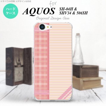 【SH04H】【スマホケース/スマホカバー】【アクオス ゼータ】SH04H スマホケース AQUOS ZETA SH04H カバー アクオス ゼータ チェック・ボーダー ピンク nk-sh04h-1605【メール便送料無料】