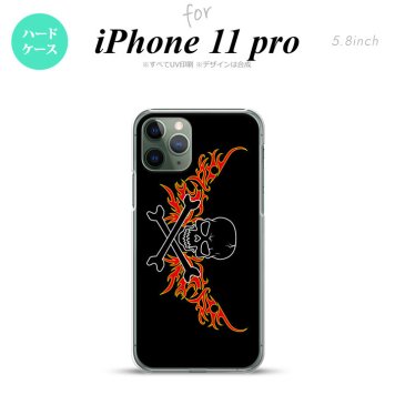 iPhone11Pro iPhone11 Pro スマホケース ハードケース ドクロ 黒 横 赤 黄 メンズ レディース nk-i11p-877