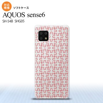 SH-54B SHG05 AQUOS sense6 スマホケース ソフトケース パズル 透明 赤 メンズ レディース nk-sens6-tp1216