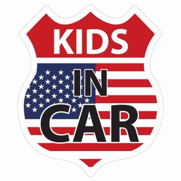 KIDS IN CAR ステッカー アメリカ国旗 ルート66 カーステッカー シール sticker 安全対策 あおり運転 かっこいい おしゃれ かわいい 車ステッカー ステッカー 車 サインステッカー ドライブ 防水 屋外 屋内 カーサイン