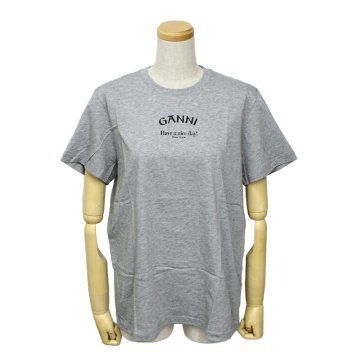 ガニー GANNI トップス Tシャツ カットソー ロゴ ウィメンズ 半袖 トップス T3677-921 レディース グレー 海外正規品