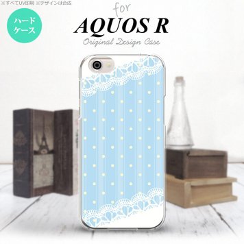 【SH03J】【スマホケース/スマホカバー】【アクオス R】SH03J スマホケース AQUOS R SH-03J カバー アクオス R ドット・レースB 水色 nk-sh03j-1617【メール便送料無料】