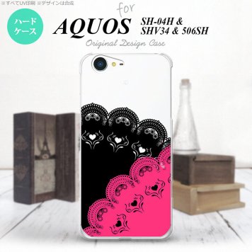 【SH04H】【スマホケース/スマホカバー】【アクオス ゼータ】SH04H スマホケース AQUOS ZETA SH04H カバー アクオス ゼータ レース(B) 黒×ピンク nk-sh04h-728【メール便送料無料】