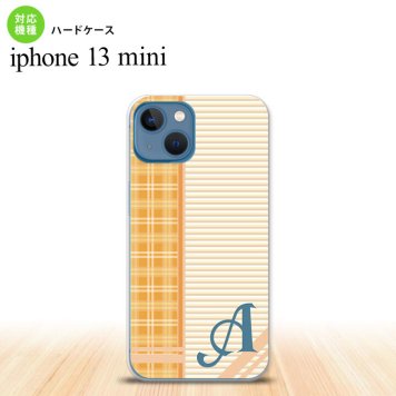 iPhone13mini iPhone13 mini ケース ハードケース チェック ボーダー オレンジ +アルファベット  nk-i13m-1602i