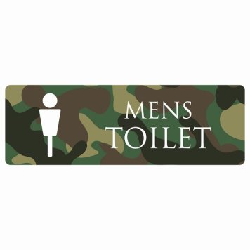 トイレ 案内 シール MENS 迷彩 カラー 長方形 ドア 防水 屋内 屋外 サインステッカー ピクトサイン トイレマーク表示 案内 注意 施設 御手洗 TOILET おしゃれ シンプル 安全対策
