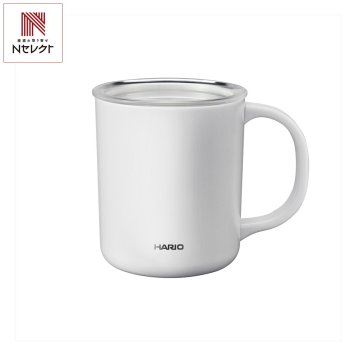 ハリオ セラミックコーティング 真空二重保温マグ 350mL ホワイト マグカップ ステンレスマグ 保温保冷 カップ【北海道・沖縄県・離島 配送不可】