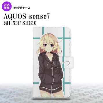 sense7 sense7 手帳型スマホケース カバー 女の子 キャラ 水色 2022年 11月発売 nk-004s-sens7-dr1330