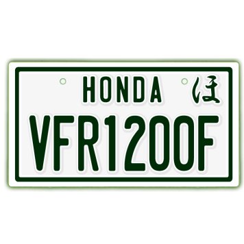 なんちゃって単車プレート【HONDA・VFR1200F】ナンバープレート　バイク　二輪　オートバイ　グッズ　アクセサリー　雑貨 インテリア アイテム プレゼント ギフト バイク好き 旧車 走り屋 ギア パーツ メンテナンス ファッション お洒落 オブジェ