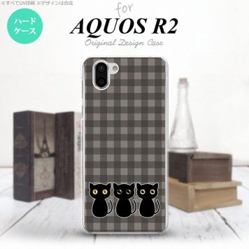 AQUOS R2 アクオス アール2 SH-03K SHV42 専用 スマホケース カバー ハードケース 猫C グレー nk-r2-1136[スマホ,スマホケース,スマホカバー,ケース,カバー,ジャケット]
