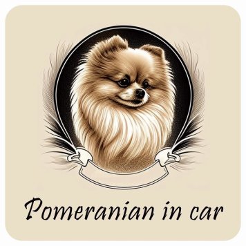 ドッグ カーステッカー イラスト付 Dog in Car ポメラニアン B タイプ セーフティサイン 犬種別 正方形 13x13cm シール リア あおり運転対策 Dog Sticker 屋外 屋内 防水 かわいい おしゃれ 安全対策 カーサイン