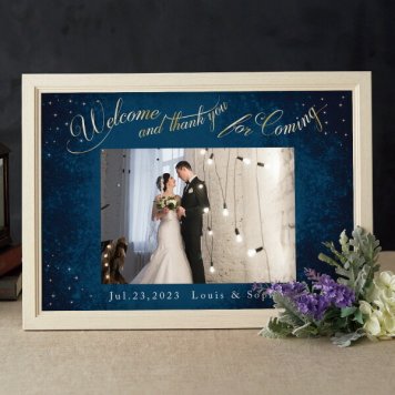 フォトウェルカムボード（スカイスターリー）結婚式 ギフト お祝い 披露宴 ウェディング ウエルカムスペース ナイトウェディング 夜 星 ナチュラル＆カジュアル