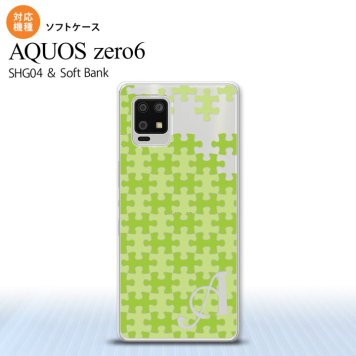 SHG04 SHG04 ZERO6 AQUOS zero6 スマホケース ソフトケース パズル 緑 +アルファベット メンズ レディース nk-zero6-tp1207i
