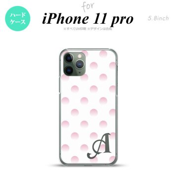 iPhone11Pro iPhone11 Pro スマホケース ハードケース ドット 水玉 B 白 ピンク +アルファベット メンズ レディース nk-i11p-105i