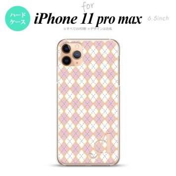 iPhone11ProMax iPhone11pro max スマホケース ハードケース アーガイル ピンク グレー +アルファベット メンズ レディース nk-i11pm-1411i