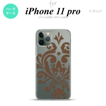 iPhone11Pro iPhone11 Pro スマホケース ハードケース ダマスク D 茶 メンズ レディース nk-i11p-1036
