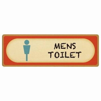 トイレ プレート 木製 MENS レトロ デザイン 長方形 27x9cmドア サインプレート ピクトサイン トイレマーク表示 案内 注意 施設 御手洗 TOILET おしゃれ シンプル 安全対策
