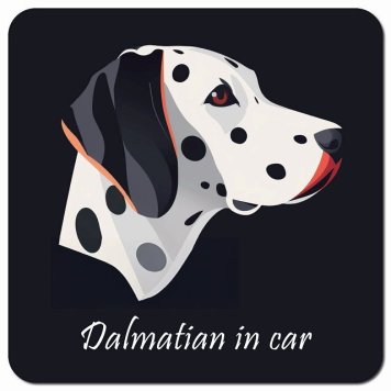 イラスト付 Dog in Car ダルメシアン Bタイプ カーサイン 車 マグネットステッカー 犬 マグネット 強力 13x13cm 正方形 おしゃれ かわいい ドラレコステッカー 安全対策 危険運転 煽り運転 アニマル 動物 犬種別 屋外 防水 屋内