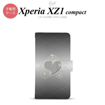 【手帳型 スマホ カバー ケース】【SO02K】【エクスペリア XZ1】手帳型 ケース SO-02K スマホ カバー Xperia XZ1 Compact エクスペリア ハート(F) グレー nk-004s-so02k-dr318【メール便送料無料】