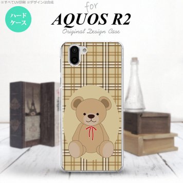 AQUOS R2 アクオス アール2 SH-03K SHV42 専用 スマホケース カバー ハードケース くま(A) 茶 nk-r2-751[スマホ,スマホケース,スマホカバー,ケース,カバー,ジャケット]