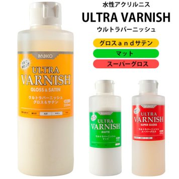 水性ニス 200ml PADICO パジコ 通販 ウルトラバーニッシュ ULTRA VARNISH ニス 水性 合成樹脂塗料 水性アクリルニス 光沢仕上げ スーパーグロス W仕上げ グロス&サテン 素材感 つや消し マット 重ね塗り 生活防水 生活耐水 仕上げ剤 粘土 クラフト クレイクラフト 手芸