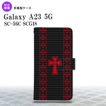 Galaxy A23 GalaxyA23 手帳型スマホケース カバー ゴシック 黒 赤 2022年 10月発売 nk-004s-a23-dr1010