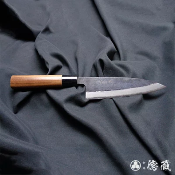 舟行黒打ち包丁　165mm 両刃 青紙2号 胡桃 日本製 徳蔵刃物 TOKUZO KNIVES JAPAN Kitchen Knives 包丁 ほうちょう