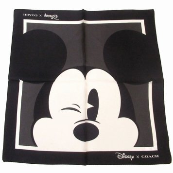 コーチ スカーフ COACH コーチ アウトレット Disney X Coach コラボ　限定 シルク100％スカーフ　バンダナ
