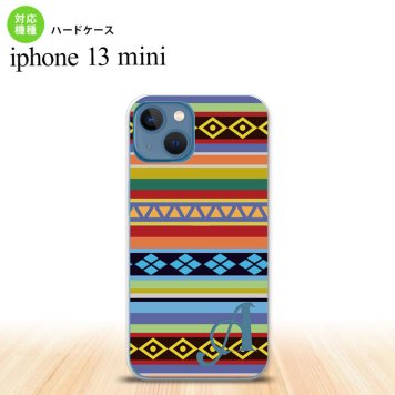 iPhone13mini iPhone13 mini ケース ハードケース エスニック ボーダー カラフル +アルファベット  nk-i13m-1565i