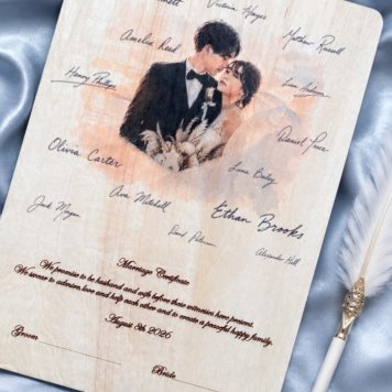 結婚証明書*寄せ書き　　ゲスト参加型 披露宴 木製 ウェルカムボード 写真 誓いの言葉 ウェディング ブライダル 結婚式 挙式 記念 思い出 ブライズメイド ナチュラル オシャレ