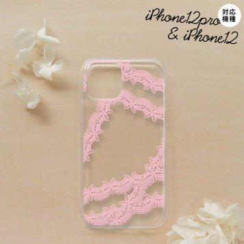 iPhone12/iPhone12pro iPhone12 / iPhone12pro スマホケース ソフトケース レース 帯 B ピンク メンズ レディース nk-i12-tp1099
