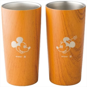 ディズニー 木目調ステンレス真空タンブラーセット440ml(ミッキー＆ミニー) 82115 内祝 内祝い お祝 御祝 記念品 出産内祝い プレゼント 快気祝い 粗供養 引出物