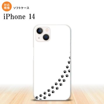 iPhone14 iPhone14 スマホケース 背面ケースソフトケース 猫 足跡 白 黒 2022年 9月発売 nk-i14-tp424