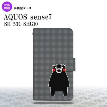 sense7 sense7 手帳型スマホケース カバー くまモン チェック グレー 2022年 11月発売 nk-004s-sens7-drkm19