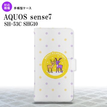 sense7 sense7 手帳型スマホケース カバー トナカイ ワッペン 黄 2022年 11月発売 nk-004s-sens7-dr622