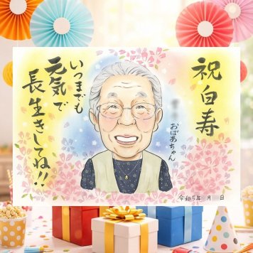 誕生日の記念に、感謝の気持ちを似顔絵で伝えませんか。 似顔絵 プレゼント 白寿祝い 名入れ ギフト 贈り物 手描き 誕生日 百寿 お祝い 記念日 長寿 孫 祖父母 ご両親 名入れ 下書き確認 修正無料 似てる サプライズ 実績多数 喜ばれる 長寿 白寿祝い 宝物 99歳 闘病中の方への励まし 感謝 キレイ 贈答品 卒寿祝い ハロウィン 感動 応援 節目 快気祝い 引っ越し メモリアルギフト
